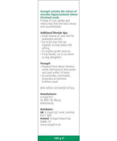 A.Vogel Venagel Horse Chestnut Gel 100ml - Relief for Tired, Aching Legs - Buy Online on GoSupps.com