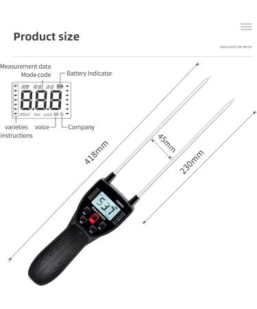 GM650 Grain Moisture Meter Hygrometer Digital Moisture Meter for Corn Wheat Rice Bean Barley Fodder Rapeseed Seed 14 Kinds 40% - Buy Online on GoSupps.com