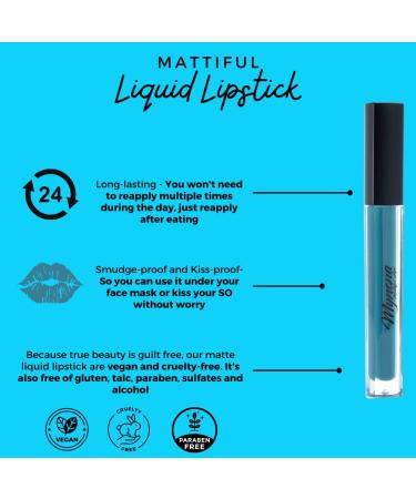 Mynena Ivy Teal Liquid Lipstick - Matte, Long Lasting, Waterproof, Vegan & Cruelty-Free - Buy Online on GoSupps.com