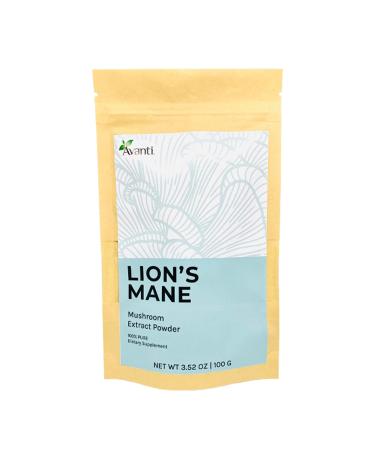 Laboratorio Avanti 100% Lion's Mane Mushroom Extract Powder  3 52 Oz  Pure  Free of Additives  3.52 Ounce