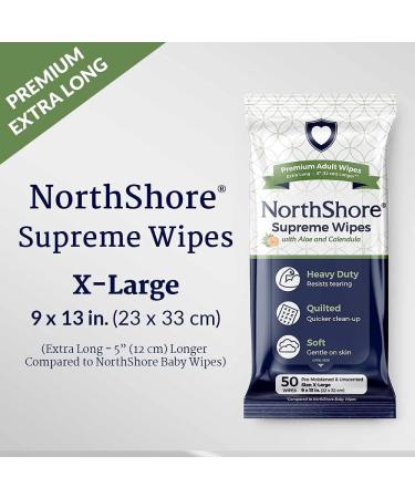 NorthShore Supreme Heavy-Duty Quilted Wipes X-Large - Case of 300 (6 packs of 50) - Buy Online on GoSupps.com