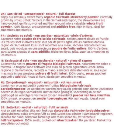 PAKKA Poudre de fraises bio issues du commerce quitable s ch es au soleil non huil es sans soufre ni sucre ajout anciennes vari t s petits agriculteurs de Samarcande en Ouzb kistan (125 g) - Buy Online on GoSupps.com