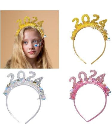hgnxa 2024 New Year Hairband Women Students Music Festivals Photography Hairband Sequins Letter Headbands for Taking Photo Gold - Buy Online on GoSupps.com
