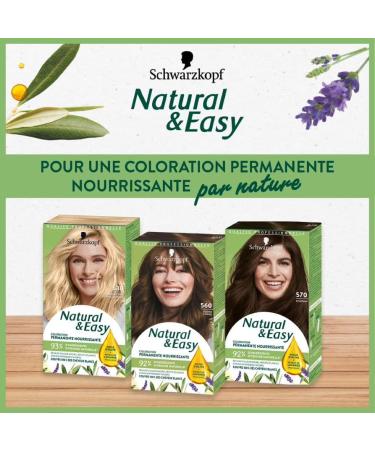 Schwarzkopf - Natural & Easy - Natural Permanent Hair Color - Olive Oil and Lavender Extract - 93% Natural Ingredients - Light Golden Brown 565 - Buy Online on GoSupps.com