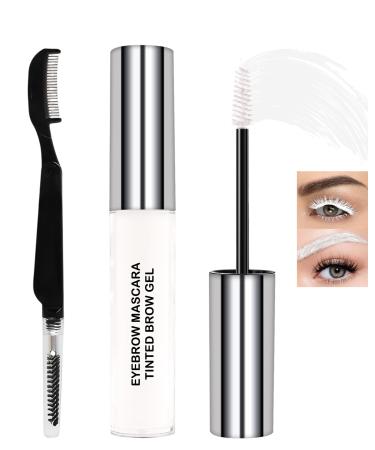 White Colored Mascara Primer for Eyelashes Eyebrows Tinted Brow Mascara Waterproof Long Lasting Eyebrow Gel Lengthening Curling Colorful Mascara Smudgeproof Thickening Brow Gel Eye Makeup for Women