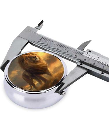 Ferocious Lion Portable Metal Pill Box - Compact 3-Compartment Design for Travel | Durable Hinged Fastening & Stylish Black Color - Buy Online on GoSupps.com