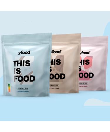 Yfood Powder Fresh Berry - Delicious On-the-Go Meal | 25g Protein 17 Meals 26 Vitamins & Minerals | 1.5kg Bag - Buy Online on GoSupps.com