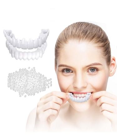 WTTFC 2 Pairs Temporary Dental Repair Kit Temporary Deans Cosmetic Teeth Instant Veneers D ures Dental Repair Granules For Fixing The Filling Of A Missing Broken Tooth with Box