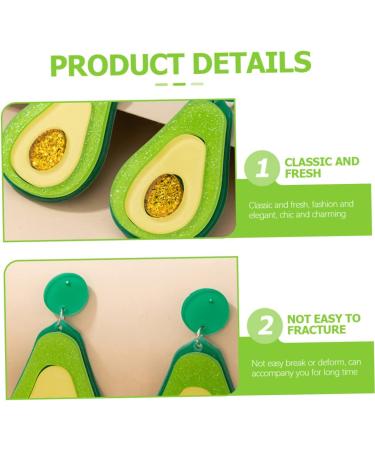 GOOHOCHY 1 Pair Avocado Earrings Avocado Gifts Avocados Fresh Earrings for Women Trendy Avacado Sushi Go Crystal Dangle Earrings Pendant Earrings Sequins Acrylic - Buy Online on GoSupps.com
