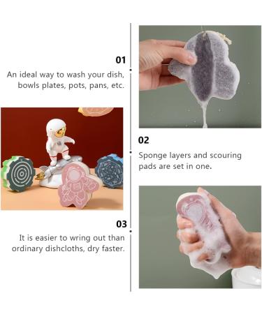 Utensils Multi Sided Scrubbing Scouring Stick Pans Non- Dishwashing Dishes Rags Supplies Wipe Sponges Washing Double- Pads Cookware Planet Non Pan Car Veggies Cleaning Pot As Shown - Buy Online on GoSupps.com