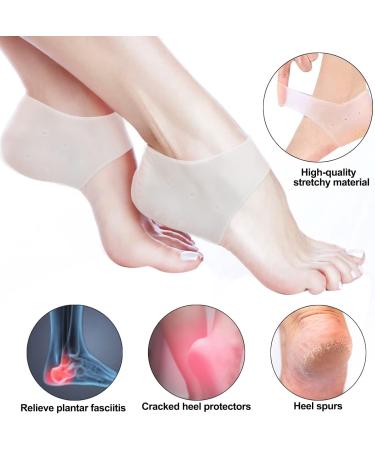 Buy 2 Pairs of Heel Cushions for Plantar Fasciitis | Silicone Heel Protection Gel Pads for Men - Relief for Heel Pain & Cracked Heels - Buy Online on GoSupps.com