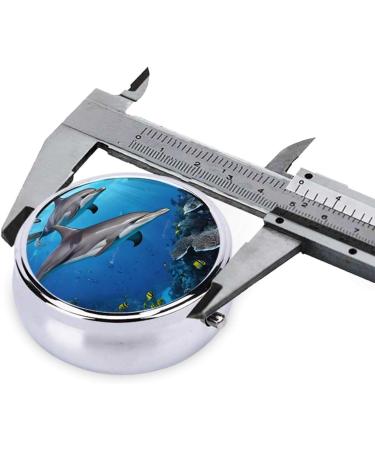 Killer Whale1 Printed Mini Round Pill Box | 3 Compartment Portable Pill Organizer for Travel Home & Office - Buy Online on GoSupps.com
