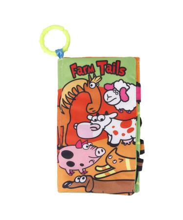 Baby book toys early educational interaction book animal sensory cloth crackling soft books construction paper design for babies (farm tail)