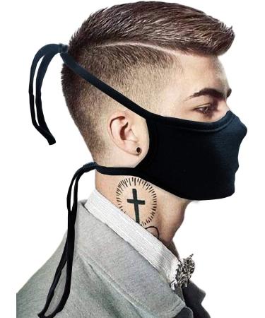 Kunstify 5-Piece Adjustable Black Fabric Masks for Adults & Children | Unisex Headstrap & Ear Loop Protection - Buy Online on GoSupps.com
