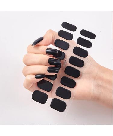 Glitter Street Black Nail Wraps - 8 Sheets (128 Pieces) Self-Adhesive Nail Art Strips for Women - Buy Online on GoSupps.com