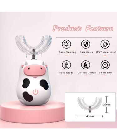 Kids Electric Toothbrush - U-Shaped Toddler Toothbrush with 2 Brush Heads, 2 Cleaning Modes, Smart Timer, Waterproof - Ages 2-14 - Buy Online on GoSupps.com