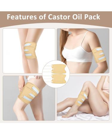 MQFORU Castor Oil Pack Wrap Kit - 8PCs Reusable with Velcro Fastener | Liver Detox & Digestive Health - Buy Online on GoSupps.com