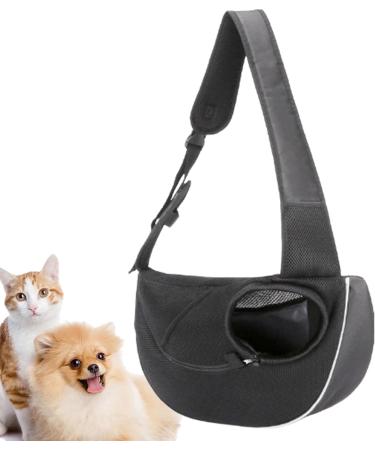 Shop Adjustable Cat Sling Carrier & Dog Cloth - Soft Washable Breathable Bag for Puppies & Small Dogs | Neflum L Black Mesh - Buy Online on GoSupps.com