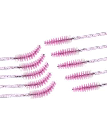 Elisel 100pcs Disposable Mascara Brushes with Container - Makeup Applicators for Eyelash Extensions and Eyebrow Brush - Crystal Pink - Buy Online on GoSupps.com