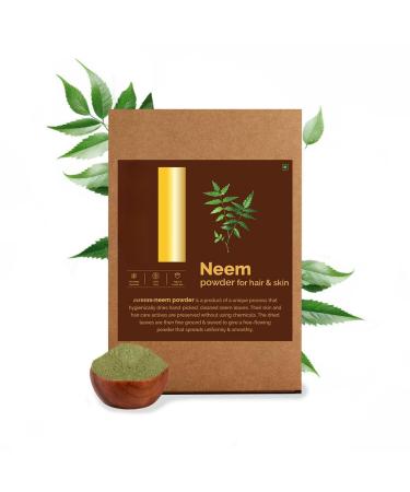 Neem Leaf Powder 100% Pure & Natural Hygienically Dried Pack For Healthy Scalp & Strong Hair - 100 Grams - Buy Online on GoSupps.com