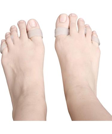 Soft Silicone Hallux Valgus Orthosis | Toe Overlap Correction Pads for Foot Pain Relief - Unisex White - Buy Online on GoSupps.com