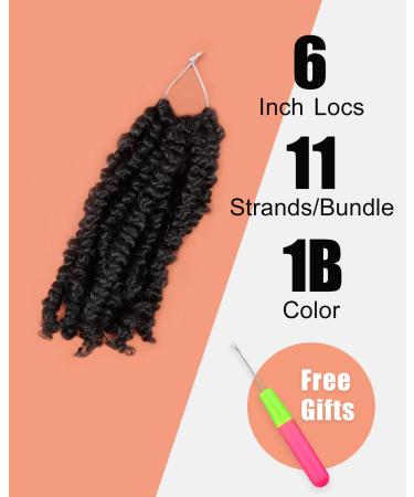 6 Inch Pre-twisted Passion Twist Crochet Hair 8 Packs - Short Pre-looped Braiding Hair in 1B/Natural Black (Pack of 8) - Buy Online on GoSupps.com