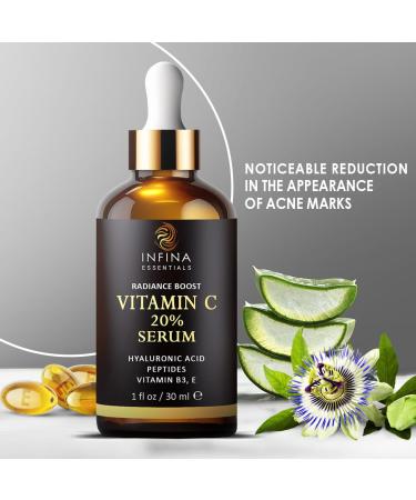 Vitamin C Serum with Hyaluronic Acid - Anti-Aging Face Serum for Dark Spots & Fine Lines - 1 fl oz - Buy Online on GoSupps.com