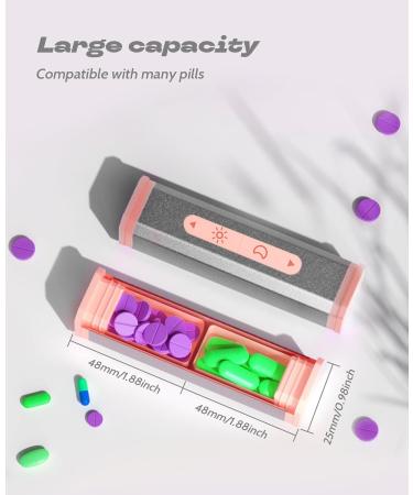 Buy Cute Pink Pill Organizer - Daily Twice A Day Travel Pill Case for Vitamins & Supplements - Buy Online on GoSupps.com