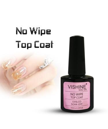 Vishine No Wipe No Cleaning UV/LED Top Coat Gel Nail Polish Long Lasting Nail Art Manicure 10ml