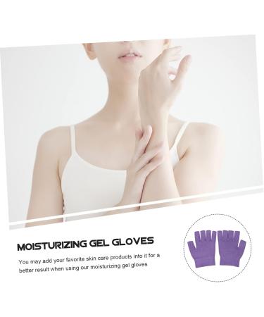 Beatifufu 1 Pair Gel Moisturizing Gloves Moisturizing Half Gloves Hand Spa Gloves Mittens for Men Gloves Soft Moisturizing Socks Gloves Womens Gloves Cotton Gloves Purple Dipping 15x11cm - Buy Online on GoSupps.com