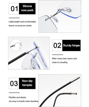 Koosufa Borderless Varifocal Reading Glasses - Progressive Multifocus Anti-Blue Light Frameless Design for Men & Women - Titanium Alloy - Shop Internationally - Buy Online on GoSupps.com