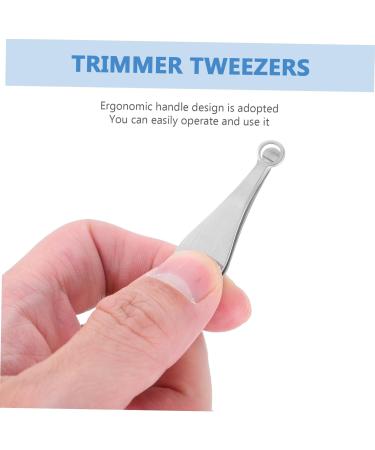 Ipetboom Nose Hair Trimming Tweezers - Silver Face & Beard Trimmer for Men | Precision Nose & Ear Hair Removal | Ingrown Nasal Hair Solution 9.3x1.3cm - Buy Online on GoSupps.com