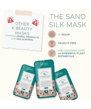Korean Sano Silk Mask - Vegan Zombie Mask with Centella Asiatica - K Beauty One Step Face Mask for Glass Skin - Anti Aging and Pore Tightening - 4 Pack - Buy Online on GoSupps.com