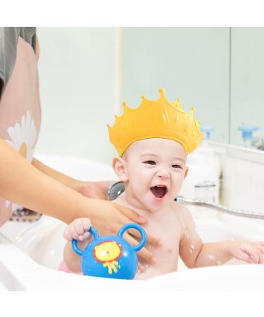AZXIVIZ Baby Shower Cap - Soft Silicone Bathing Crown Hat for Kids - Adjustable, Safe & Protects Eyes and Ears from Shampoo - Yellow (6 Months to 12 Years) - Buy Online on GoSupps.com