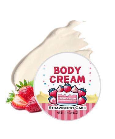 Body Butter For Women - Strawberry Body Butter - Body Lotion Scented - Body Creams For Dry Skin - Face & Body Moisturizer Contains Natural Fruit Extracts - Soft & Hydrating Skin 114g