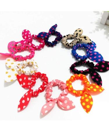 Shop Lancer 10 PC Bunny Ears Hair Scrunchies | Elastic Hair Accessories for Perfect Ponytails - Random Colors - Buy Online on GoSupps.com