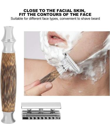 SWOQ Easy Beard Shaver with Bamboo Handle | Manual Razor for Body Hair - Eco-Friendly Grooming for Men - Buy Online on GoSupps.com