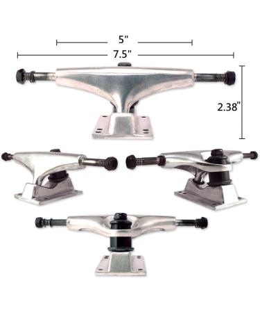 VJ 5.0 Skateboard Truck and Wheel Set - 127mm Silver Trucks, 60mm Gel Blue Cruiser Wheels, Bearings and Hardware Included - Buy Online on GoSupps.com