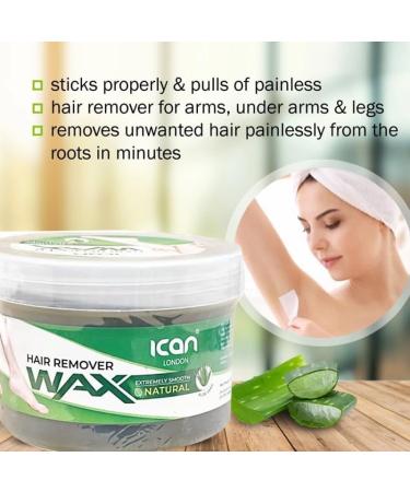 ican London Extremley Smooth Natural Hair Remover Warm Wax 1kg (1000g) (1kg Aloe Vera) - Buy Online on GoSupps.com