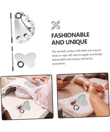 Didiseaon 2 Sets Palette Set - Stainless Steel Nail Art & Makeup Mixing Trays | Pigment Paint Scraper & Cosmetic Tools for Professional Nail Color Art - Buy Online on GoSupps.com