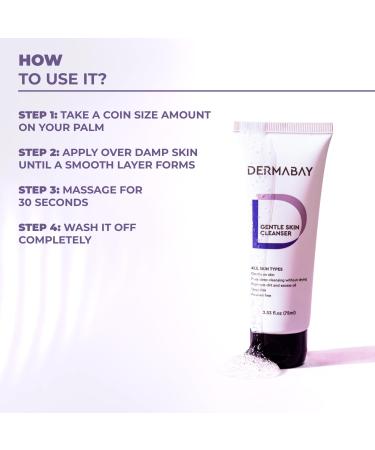 Dermabay Gentle Face Wash Non Drying Deep Cleansing Face Cleanser 100% Soap Free Ideal for Acne Prone Sensitive Dry Oily Skin & Refreshing Suitable for Men & Women 75ml. - Buy Online on GoSupps.com