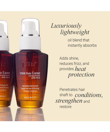 TMR Cosmetics Hair Luxe with Argan Oil - Moroccan Hair Oil Conditioner for Dry, Frizzy, Heat-Damaged Hair - Promotes Shine, Thickness, and Strength - 55ml - Buy Online on GoSupps.com