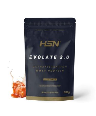 HSN HSN Evolate 2.0 Whey Protein Isolate | Salted Caramel Flavour 500g 16 Takes Per Pack | Whey Protein Isolate CFM + Digestive Enzymes | Non-GMO Vegan Gluten Free & Soy Free