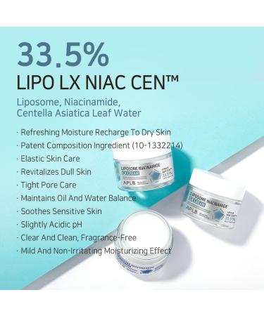 APLB Liposome Niacinamide LX Cream | LIPO LX NIAC CEN 33.5% 1.86 FL.OZ/Korean Skincare Efficient absorption Long lasting hydration Revitalize for gentle and improve skin texture - Buy Online on GoSupps.com