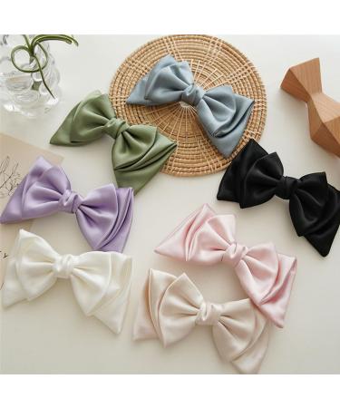 scicent Black Hair Bow Soft Satin Bow Hair Clips Silky Hair Bows for Women Non-Slip Bowknots Hair Scrunchies Elegant Big Bow Hair Clip Solid Color Hair Bows for Girls - 28118 - Buy Online on GoSupps.com