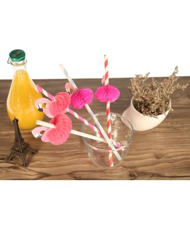 Itian Paper Straw Cute Flamingo Straw for Wedding Party and Decoration 50 Pieces - Buy Online on GoSupps.com