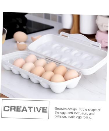 ABOOFAN 2pcs Anti-Collision Damage Chicken Containers for Fridge Pantry Egg Bins for Fridge Food re-usable Grey 30X11X6.5CM - Buy Online on GoSupps.com