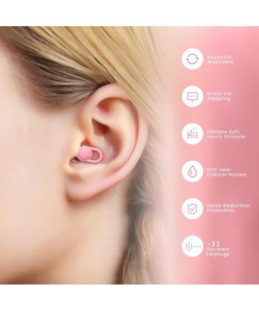 Reusable Ear Plugs for Sleeping - Noise Cancelling Hearing Protection Snoring & Concert Ear Protection - Flexible Silicone - Pink Medium - -30dB - Buy Online on GoSupps.com