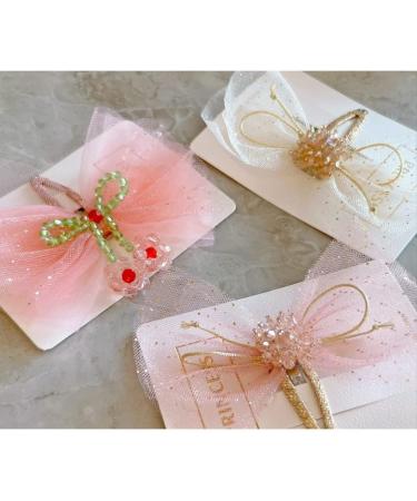 FEIFEI'S BOW Girls 5 Inches Princess Handmade Chiffon Heart Bow Hair Clips - Pink (One Pair) - Buy Online on GoSupps.com