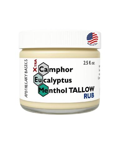Camphor+Eucalyptus+Menthol Tallow Xtra Rub Handmade with Menthol Camphor & Eucalyptus Soothing & Refreshing 2.5 fl oz